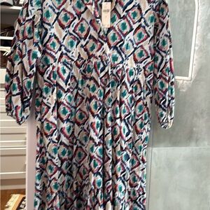 Multicolor Geometric Print Dress